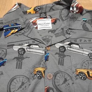 NWT David Carey Originals Mustang Print Button Front S/S Shirt ~~~ Men's Medium